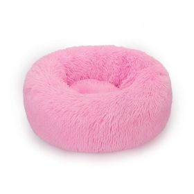 Dog Bed Super Soft Washable Long Plush Pet Kennel Deep Sleep Dog House Velvet Mats Sofa For Dog Basket Pet Cat Bed (Option: Pink-60cm)